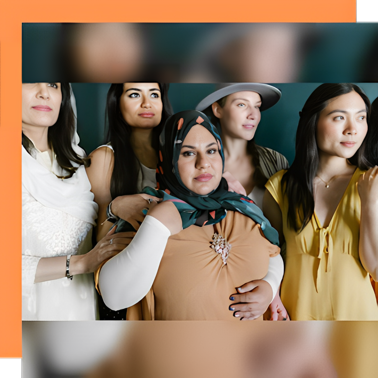 A group of women standing next to each other.
